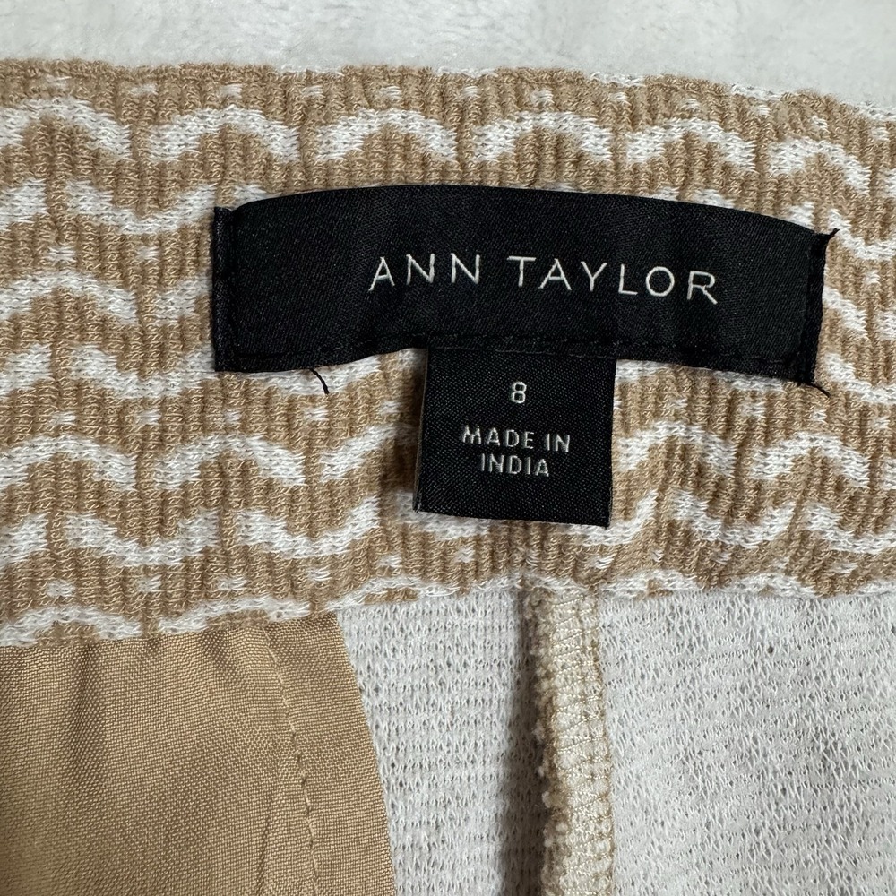 Ann Taylor Wide Leg Cropped Pants Size 8 Textured Stretch Knit Office Casual - Picture 7 of 16